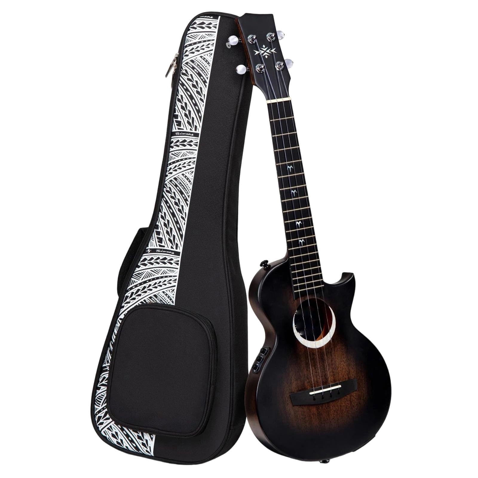 Ukulele Instrumenty Muzyczne Ukulele Mahoniowe W Całości Wykonane Z Litego Drewna 26 Cali Zestawie Pokrowiec I Pasek(Black)
