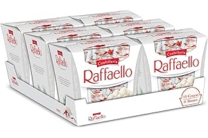 Raffaello Premium White Almond, Cream and Coconut Candies, 15 Count, 6 Pack, 5.3 oz Each