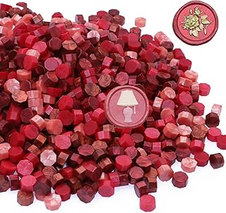 600Pcs Wax Seal Beads, Red Sealing Waxs Beads for Waxseal Stamp, Pink Waxing Sealbeads Set with 6 Colors Perfect for Gift Sealings, Letter Sealing,Wedding Cards Sealing, Envelopes Sealing (Red)