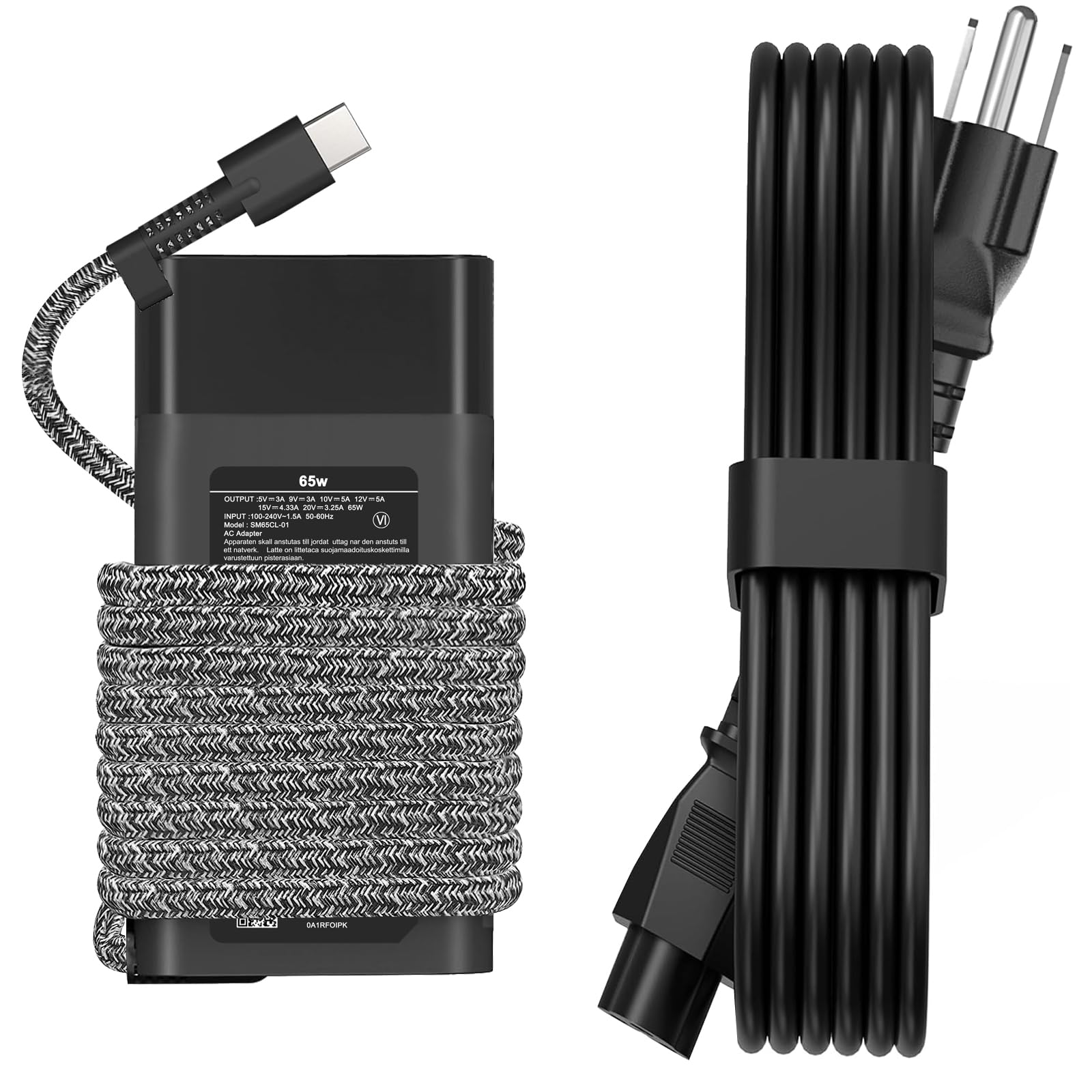 New Slim 65W HP USB C Laptop Charger Replacement for HP Chromebook X360, Envy X360, Elitebook X360, Spectre X360,Elitebook/Chromebook/Elite x2/Envy/ProBook Travel Type C Power Cord Supply