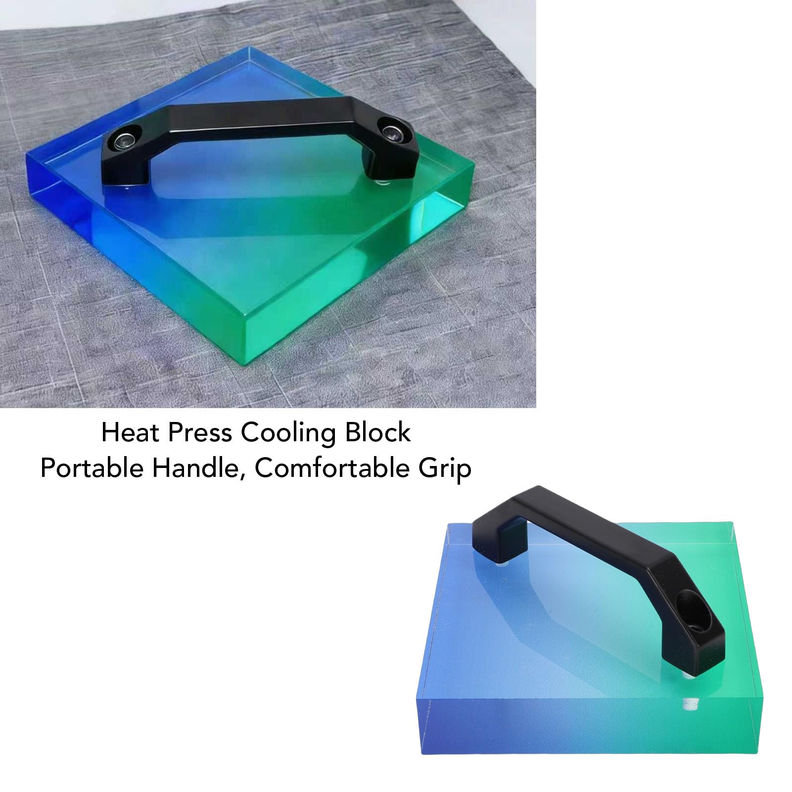 Haofy Kühlblock für Wärmepresse, Wärmepresse-Kühlblock mit Griff für Sublimationspapier, Sublimation, HTV-Folie, Zum Aufbügeln auf Transferpapier
