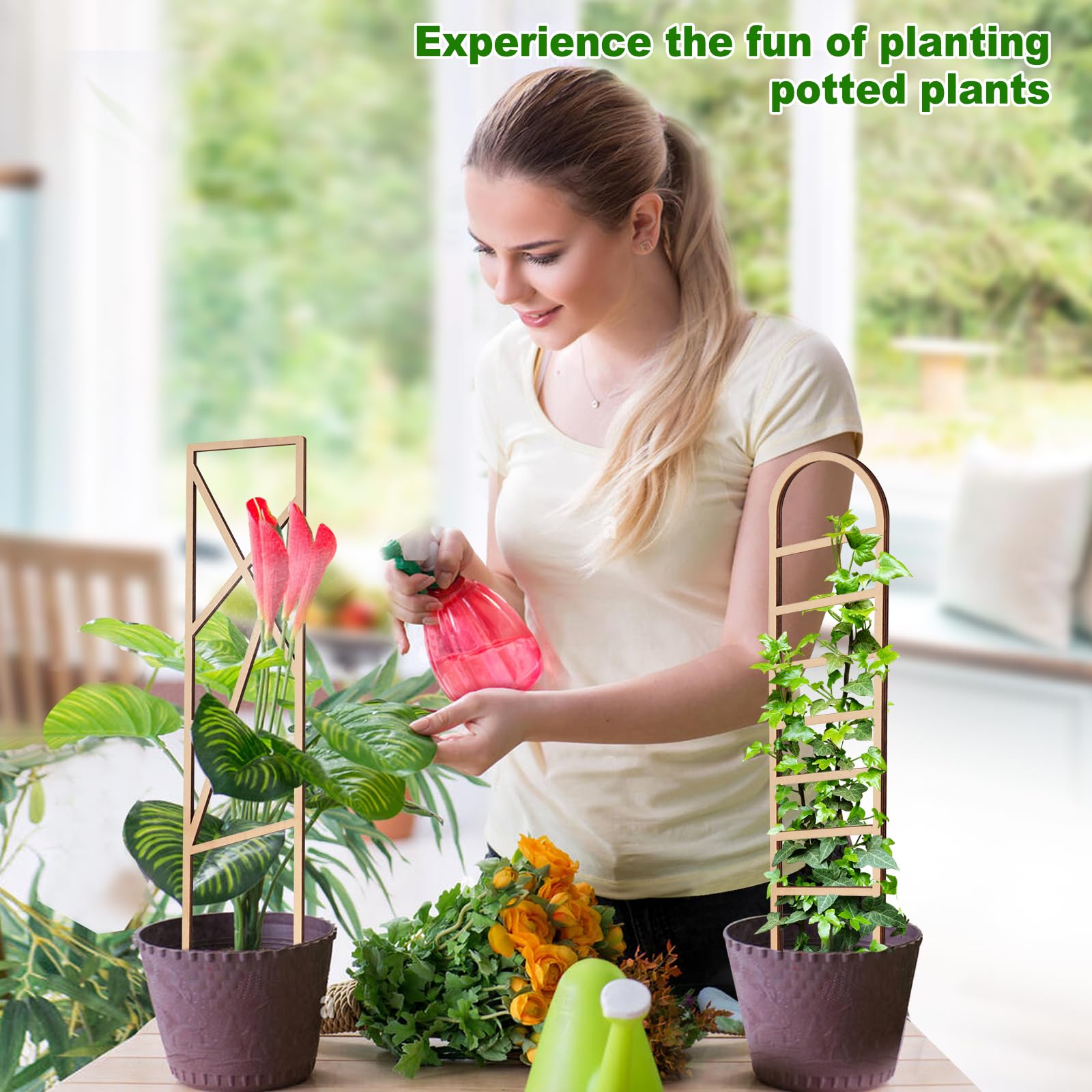 Amazon.com : 17.5 Inch Indoor Plant Trellis for Climbing Plants,Small Garden  Trellis for Potted Plants,with Moisture-Proof Layer Plant Stakes for Indoor  Plants Accessories Hoya,Flower,Monste (4PCS) : Patio, Lawn & Garden