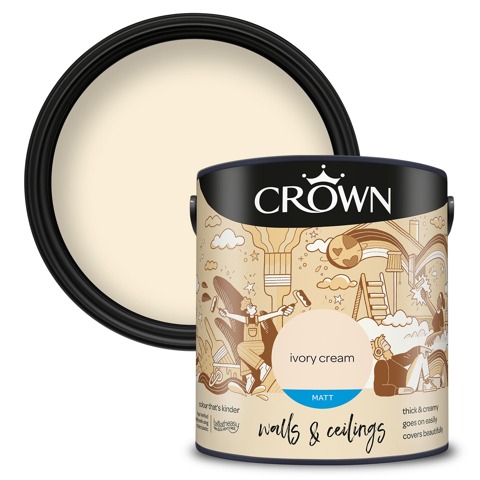 Walls & Ceilings Matt Emulsion 2.5L - Ivory Cream