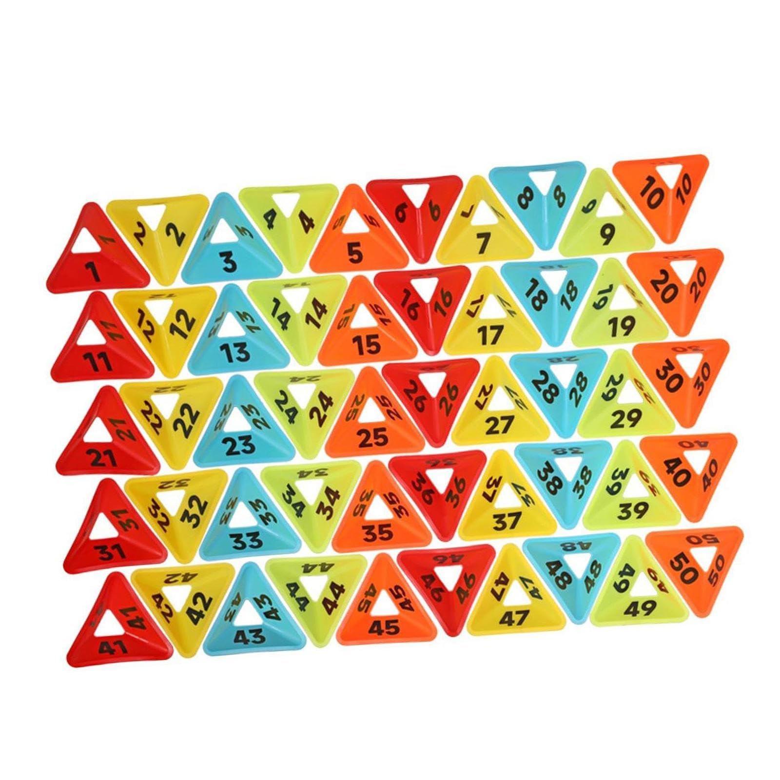 50 Conos Triangulares de Fútbol para Agilidad Y Fútbol en Canchas Deportivas.