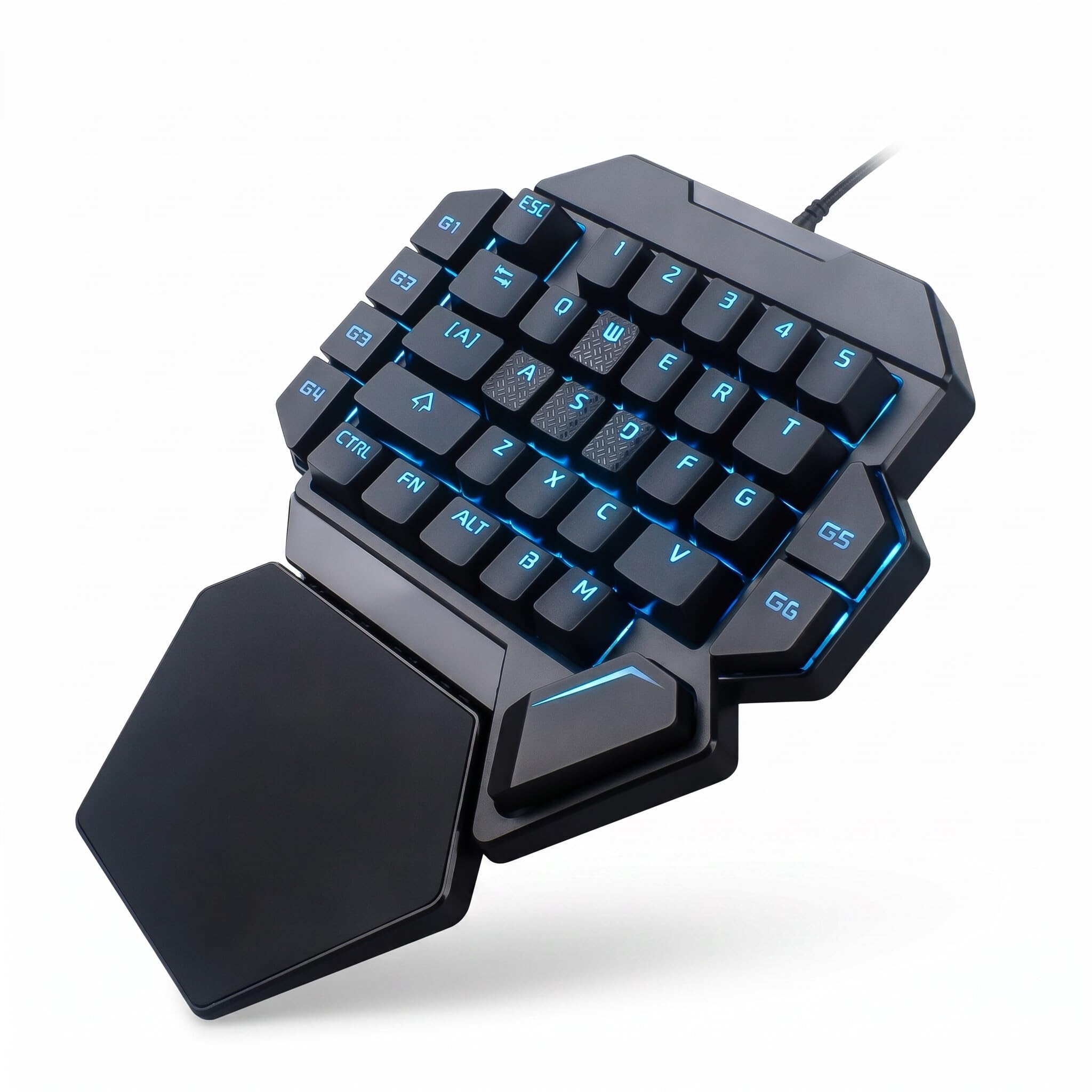 Teclado de Una Mano, 35 Teclas USB PC para 2000/XP/ME/Vista/7/8/10, Mini Teclado Mecánico Portátil para Juegos