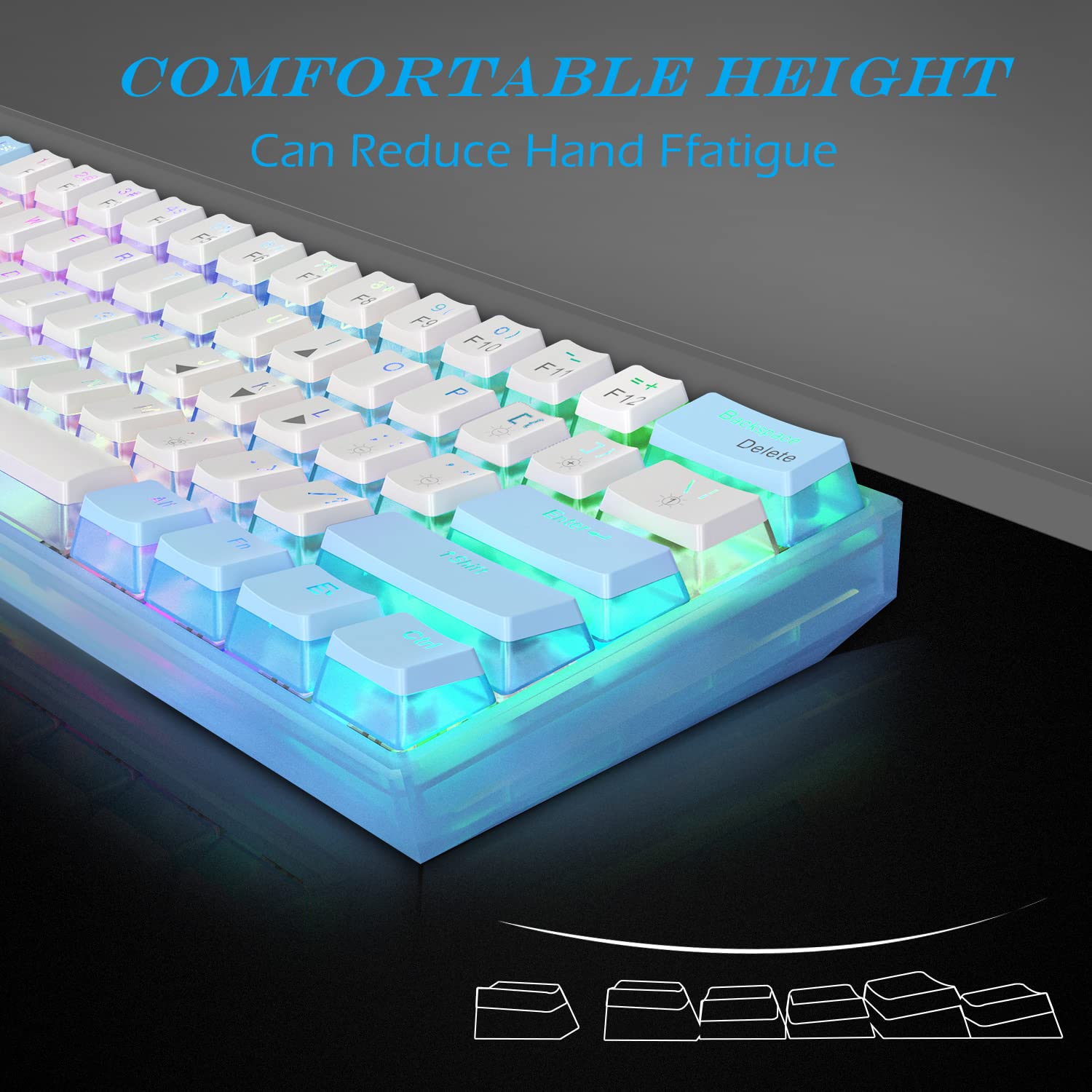 Womier WK61 60 Keyboard Mechanical, HotSwappable RGB