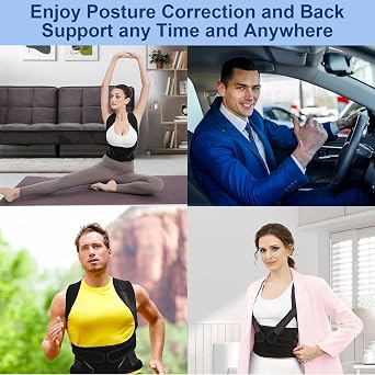 Posture Corrector for Women and Men,Adjustable Full Back Brace Support for Upper and Lower Back Pain Relief,Shoulder Straightener for Scoliosis, Hunchback,Hump,Thoracic,Spine Corrector,L(41-51)