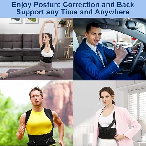 Posture Corrector for Women and Men,Adjustable Full Back Brace Support for Upper and Lower Back Pain Relief,Shoulder Straightener for Scoliosis, Hunchback,Hump,Thoracic,Spine Corrector,L(41-51)