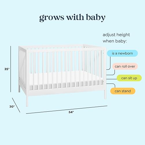 Miniatura 3 de DaVinci Birdie Cuna convertible 3 en 1, color blanco, fácil de montar, certificado Greenguard Gold