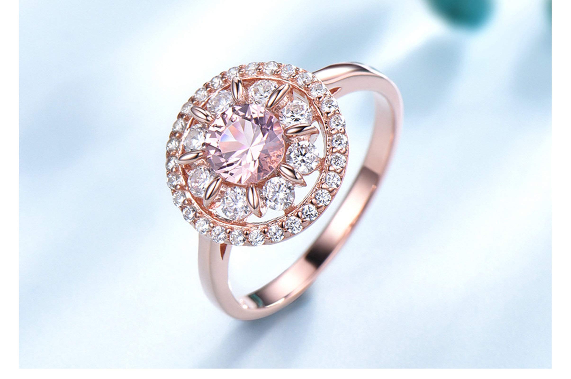 Anello Donna, Collana Argento Donna Fiore in Argento 925 Set Orecchino Collana E Anello per Donna Donna Zirconia Cubica Rosa