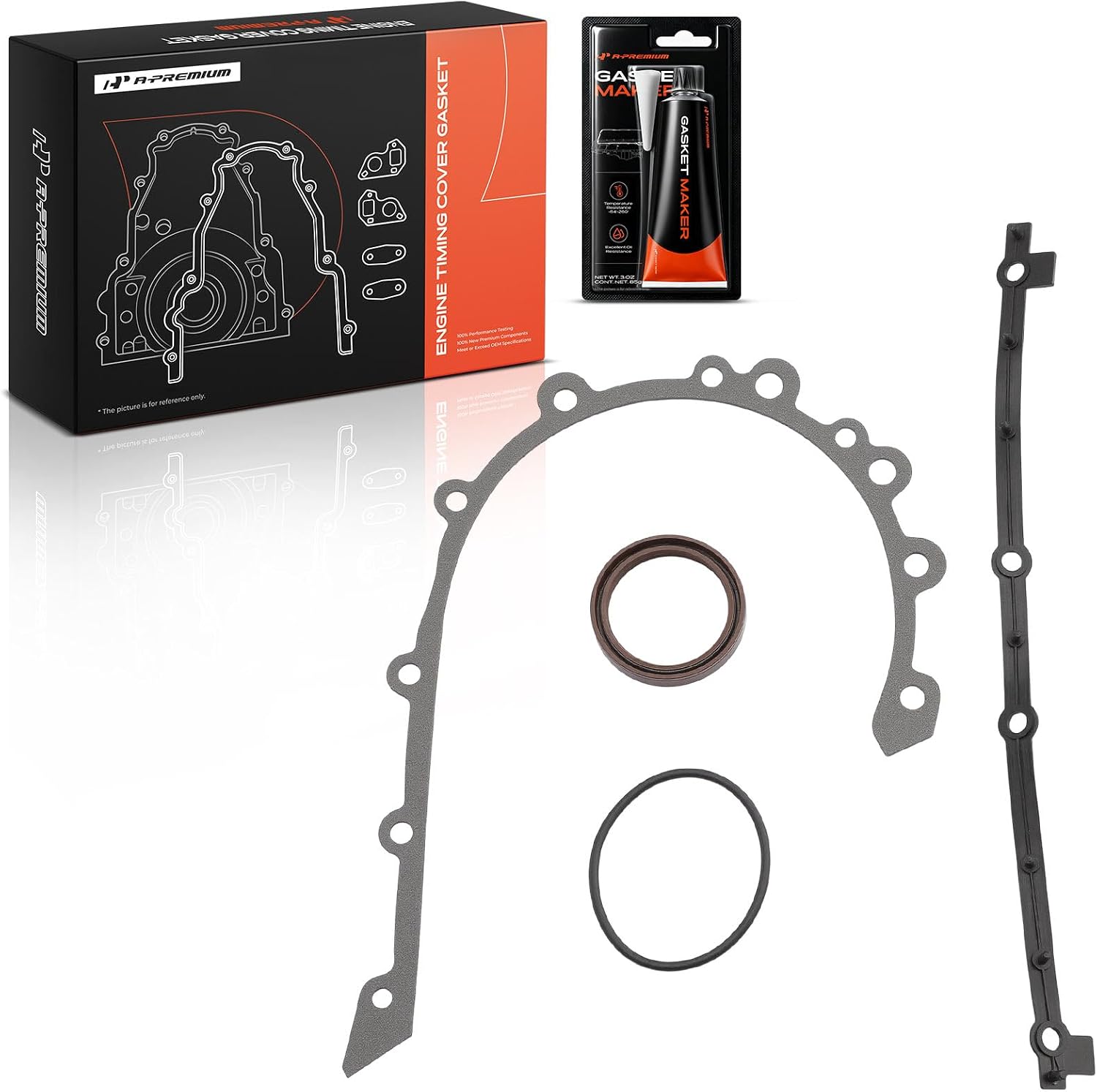 A-Premium Engine Timing Cover Gasket Set Compatible with Jeep & Dodge & AMC & AM General & Eagle & International Harvester Models - Wrangler, Cherokee, Gladiator, Dakota, Scrambler, TJ, Wagoneer, DJ5