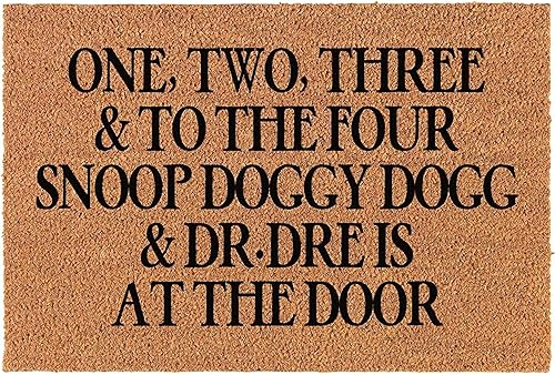Felpudo divertido para entrada al aire libre, con texto en inglés "One Two Three and to The Four Dogg is at the Door", tapete de bienvenida para