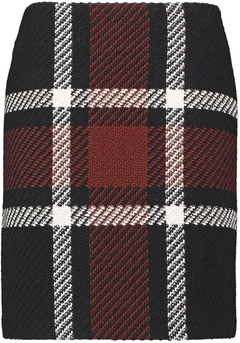 Taifun Check Textured Knit Skirt