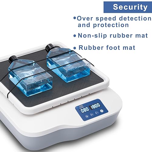 Miniatura 5 de ONiLAB Agitador lineal digital con velocidad ajustable 40-200RPM, capacidad 4.4 lbs, agitador lineal con modelo continuo (tiempo establecido a cero)