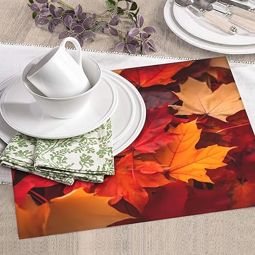 Miniatura 4 de Tapete de secado de platos de hojas de otoño para encimeras de 18 x 16 pulgadas, almohadilla protectora para escurridor de platos con lazo para