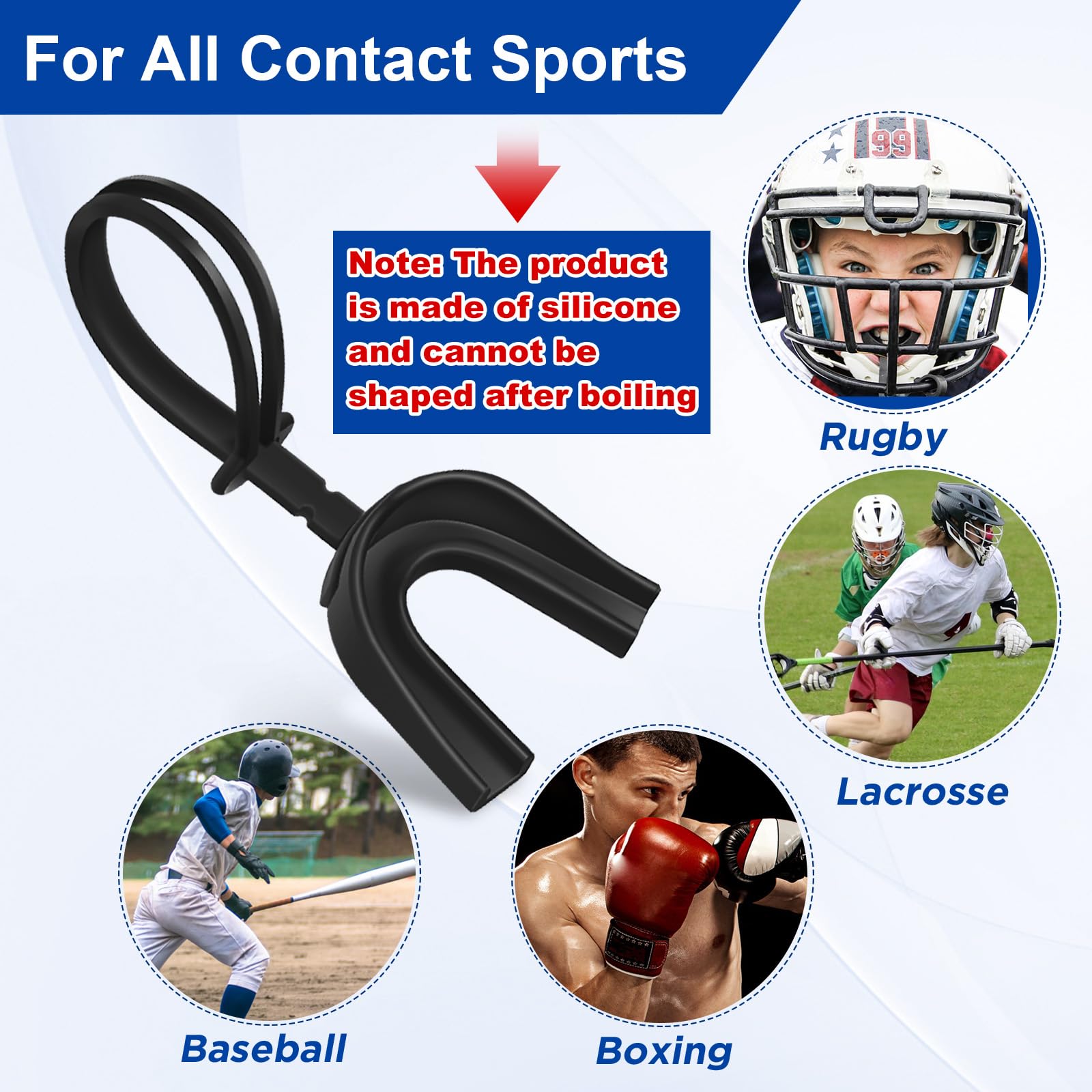 Kanayu 30 protectores bucales con correas para evitar hervir, protectores bucales deportivos suaves con correa, protector bucal para adultos, jóvenes, boxeo, baloncesto, hockey, lacrosse, lucha, rugby