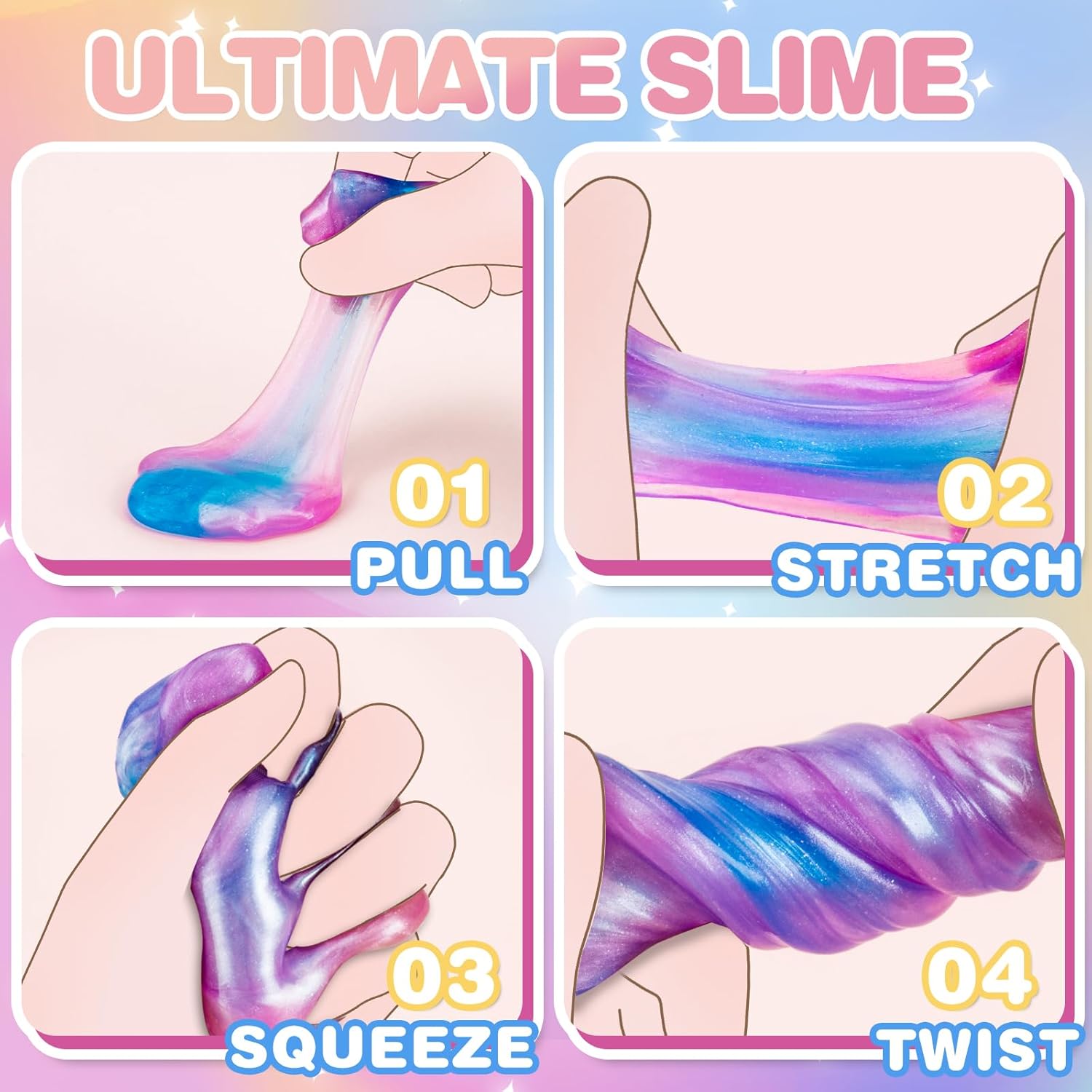 36 Pcs Unicorn Slim and 126 Pcs DIY Slime Making Kit