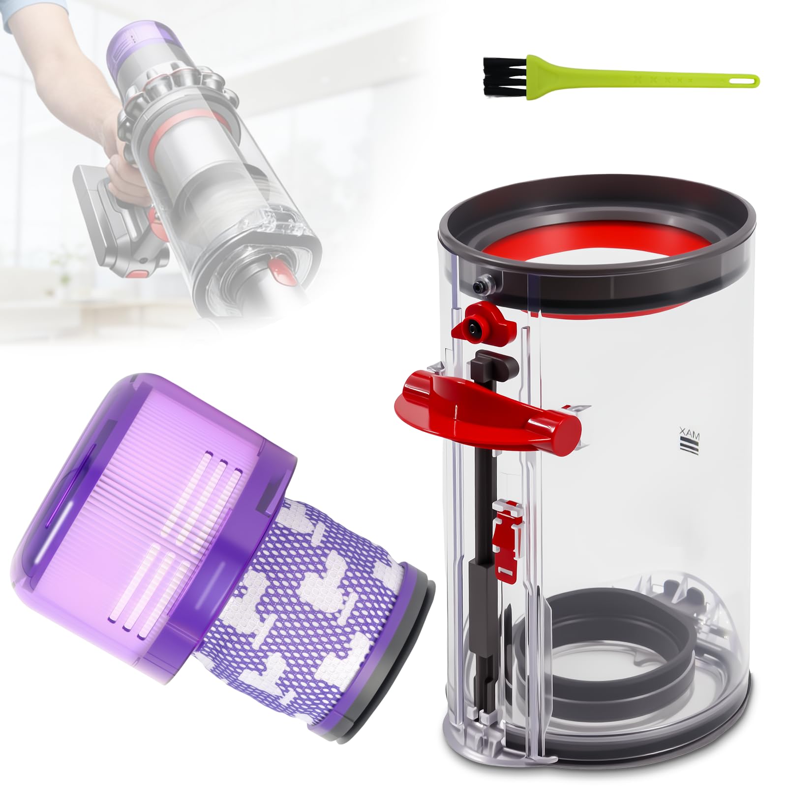 Dust Bin & HEPA Filter Compatible with Dyson V11 V15 SV14 SV15 SV22 SV28