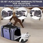 BAGLHER Cat Carrier Bag,Airline Approved Pet Carrier Soft Side Pet Travel 5 Sides Open Doors 3 Sides Expandable Foldable Dog Carrier with Fleece Pad