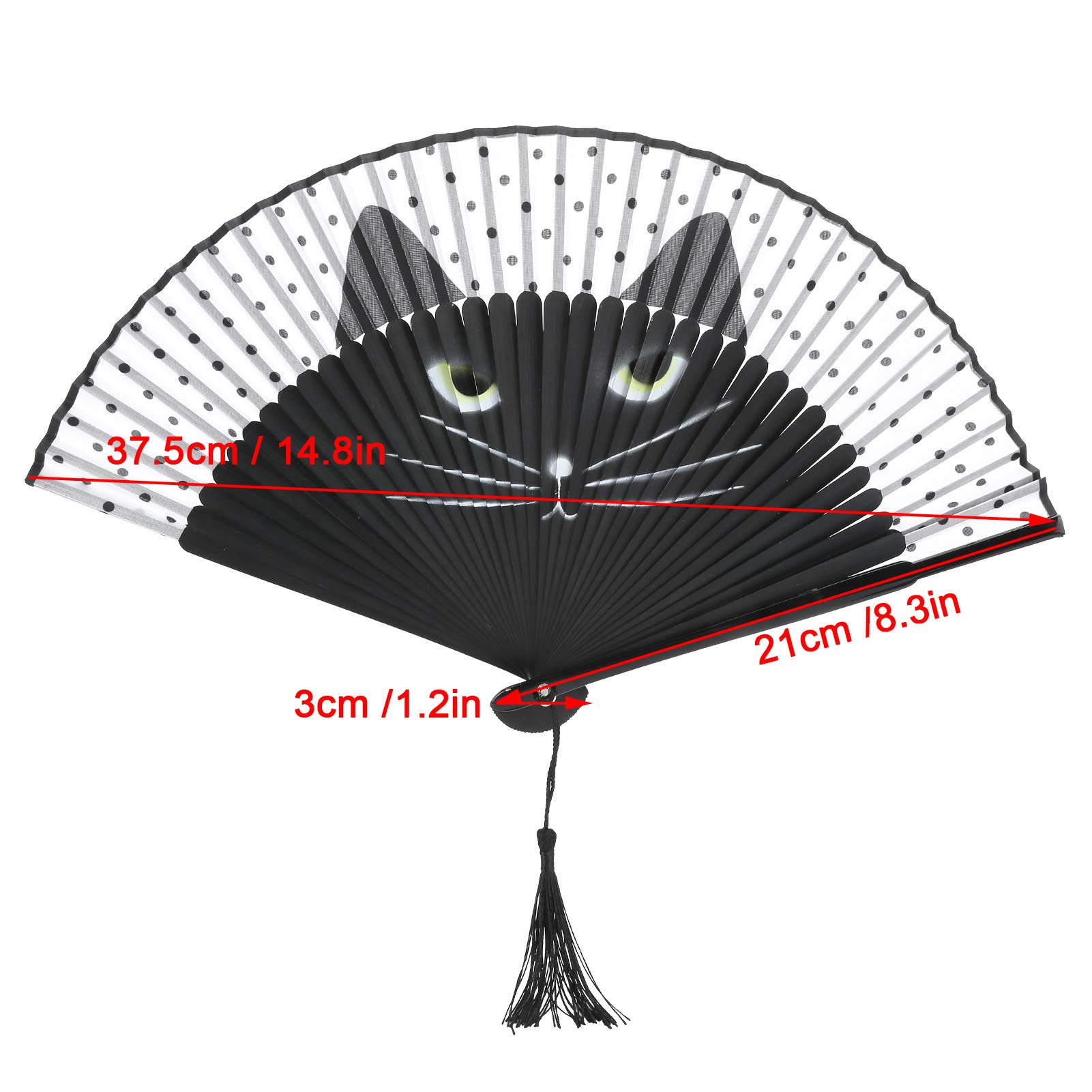 Qcwwy Folding Hand Rave Fan for Women Men Folding Hand Fan Cartoon Cat Hand Fans Handheld Fan Inkjet Pattern Folding Fans for Festival Decoration Gifts - Image 3