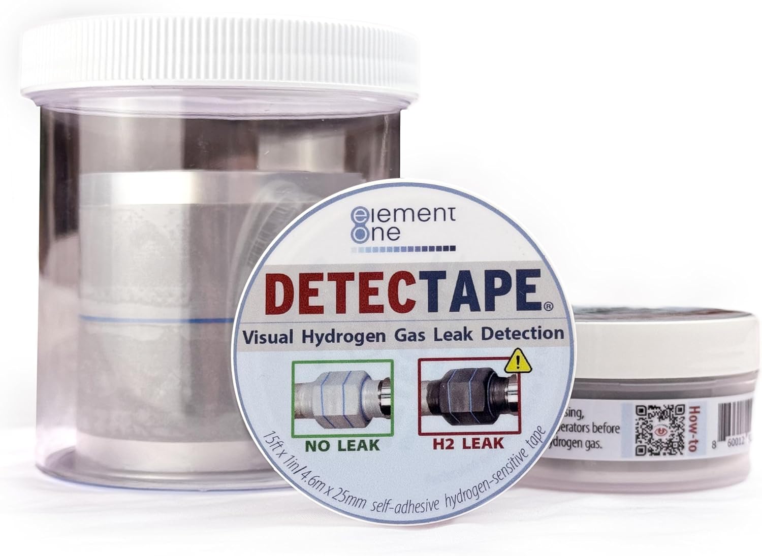 DetecTape® H2 Visual Hydrogen Leak Detector Tape: Hydrogen Gas Leak Detection for Fittings, Connectors, Welded Seams, Flanges, and More (1")