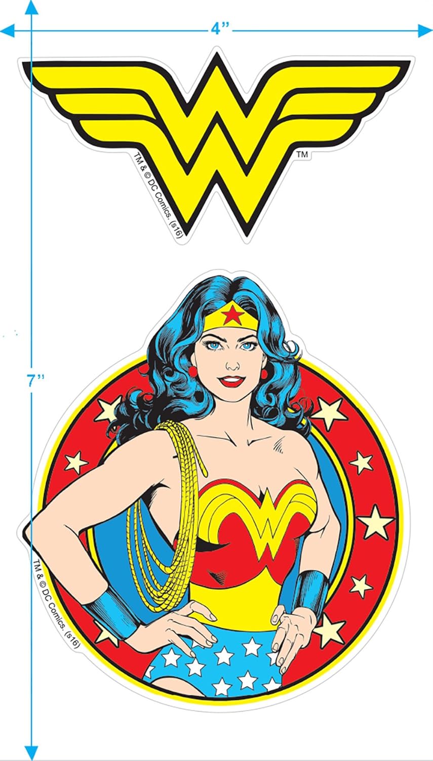 Popfunk Classic Wonder Woman Officially Licensed Adults-Unisex T Shirt & Stickers - Image 3