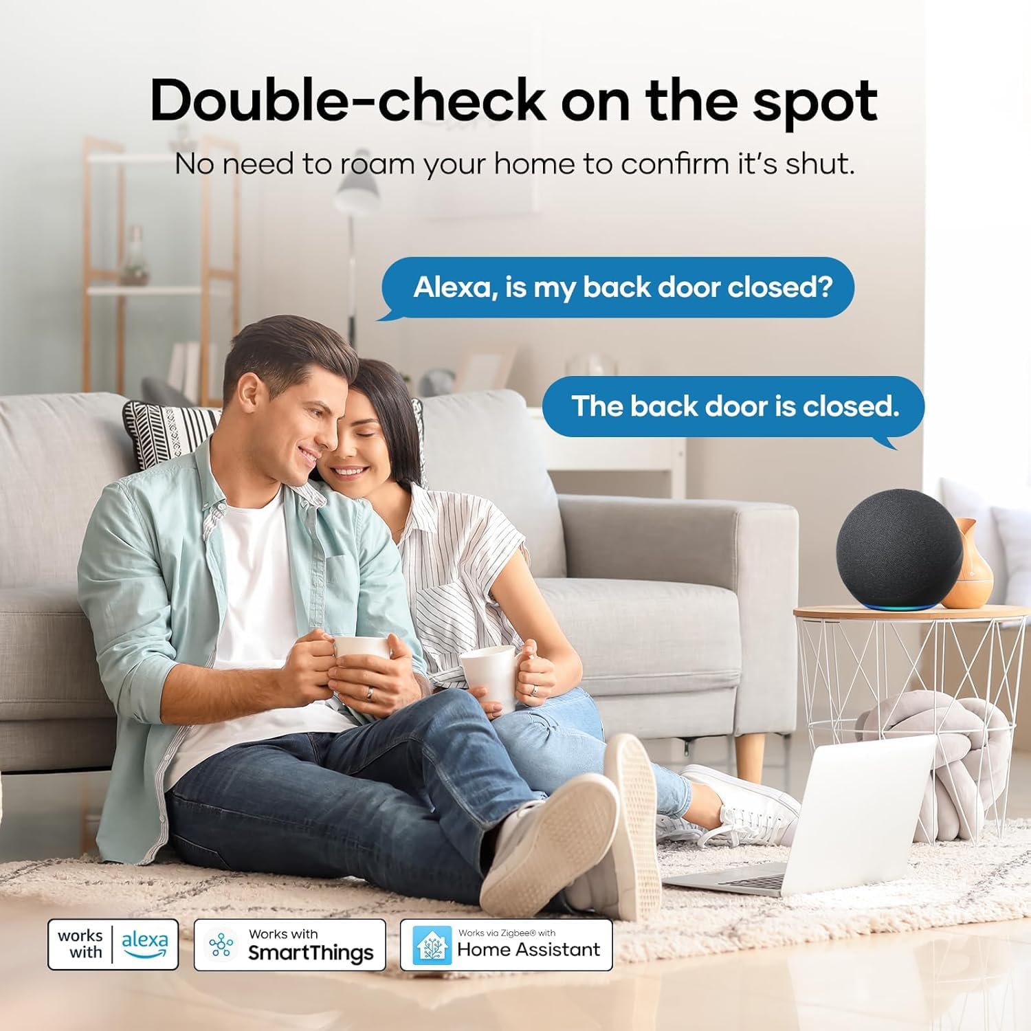 Smart WiFi Door Sensor: Wireless Window Sensor with App Notification Alert, Tuya Door Open Contact Sensor for Home Security, No Hub Required, Compatible with Alexa Google Assistant