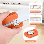 Stapler avec 5000 Agrafes - Stapler de bureau, 25 Capacité de feuille, Agrafes pour bureau, Non-dérapant, Orange