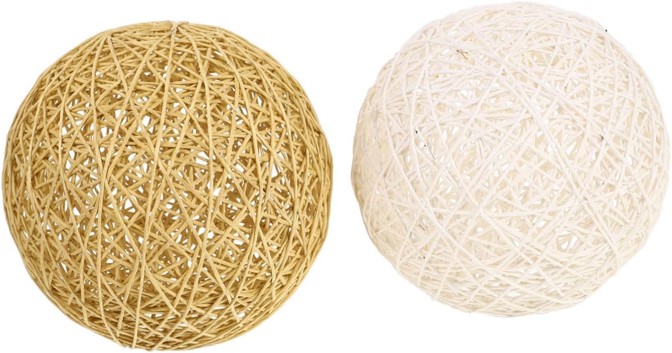 2pcs Woven Craft Lampshades Simple Style Lamp Covers for Table and Floor Lights Natural Rattan Design White Brown Decorative Light Accessories