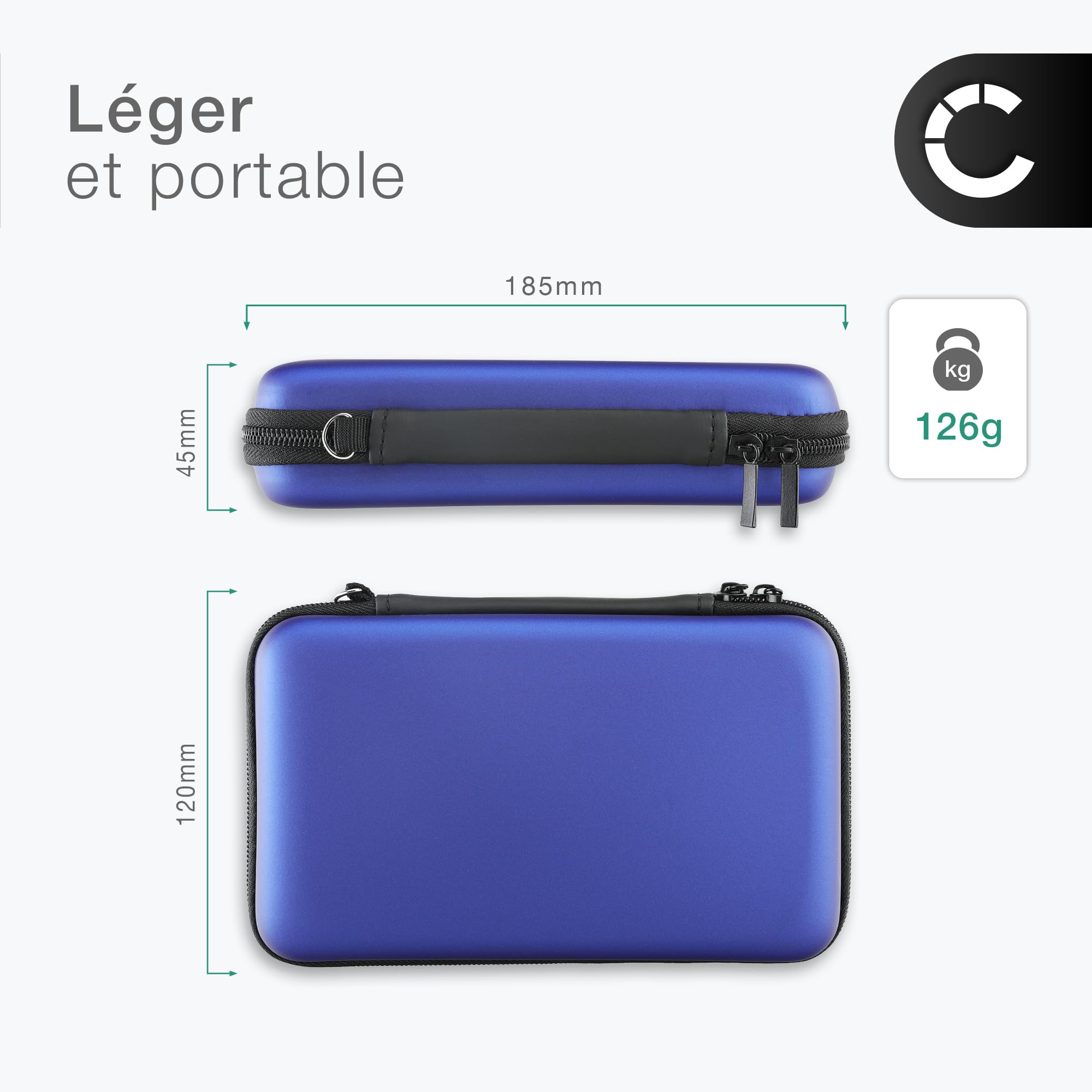 subtel Étui Protecteur et Compartiment de Cartes de Jeu Compatible avec Nintendo 3DS, 3DS XL, DS, DS Lite, DSi, DSi XL, New 2DS XL, New 3DS, New 3DS XL, Analogue Pocket – Housse Robuste en Bleu foncé