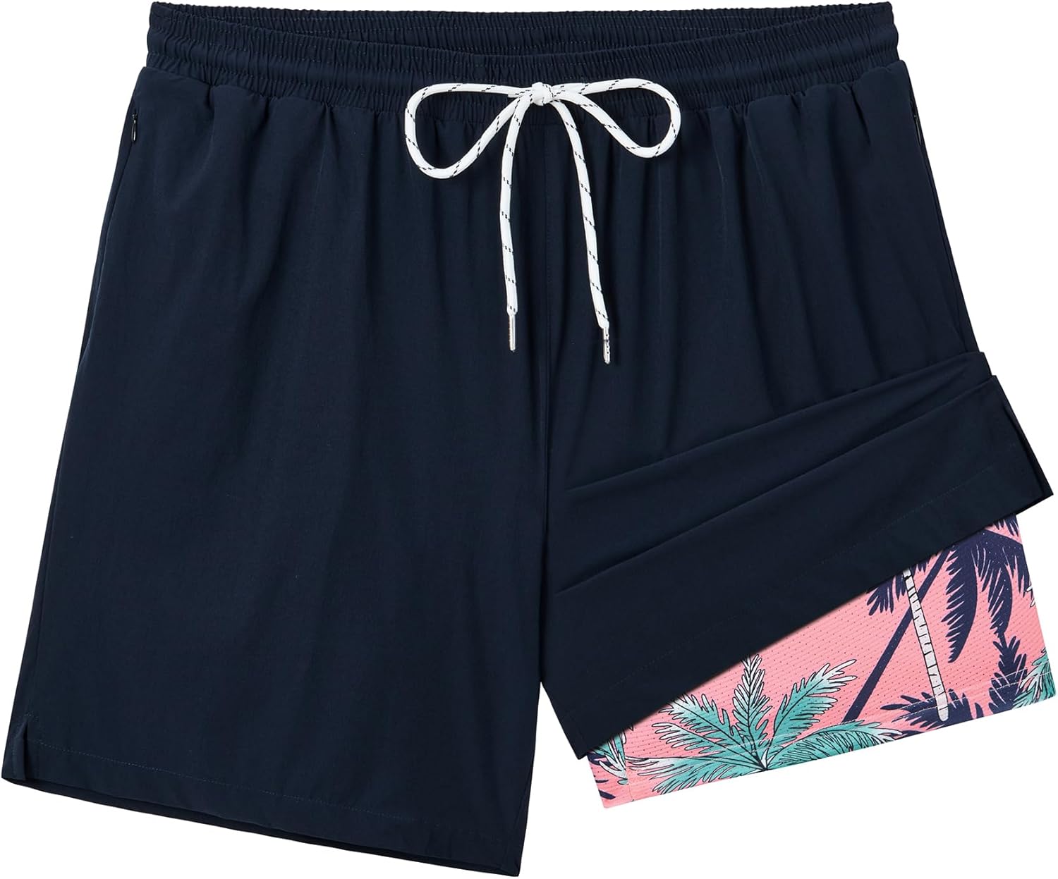 7inch Mens Swim Trunks: 2 in 1 with Compression Liner Stretch Quick Dry Drawstring Shark Pockets Beach Pool Vacation - Image 5