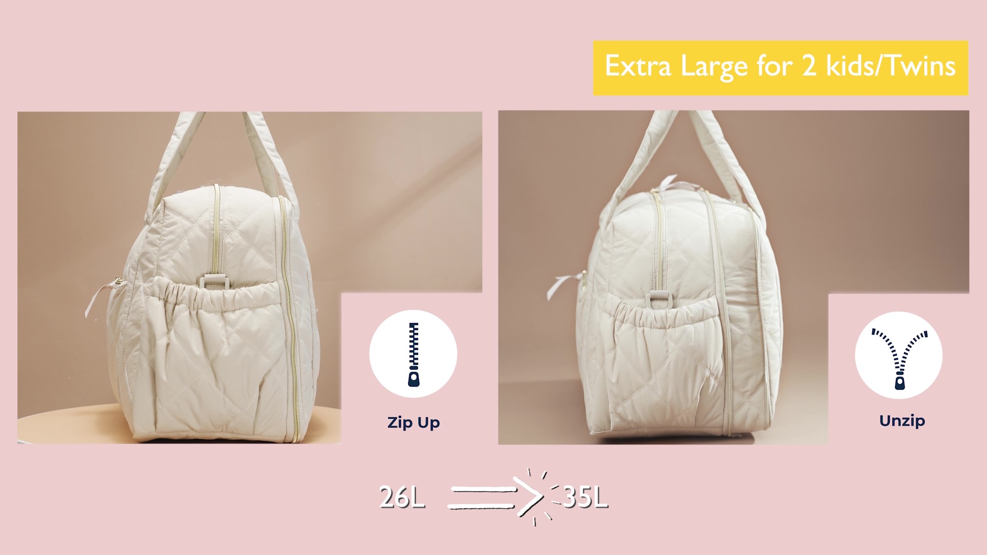 Amazon.com: mommore Diaper Bag Tote Large Expandable Baby Travel