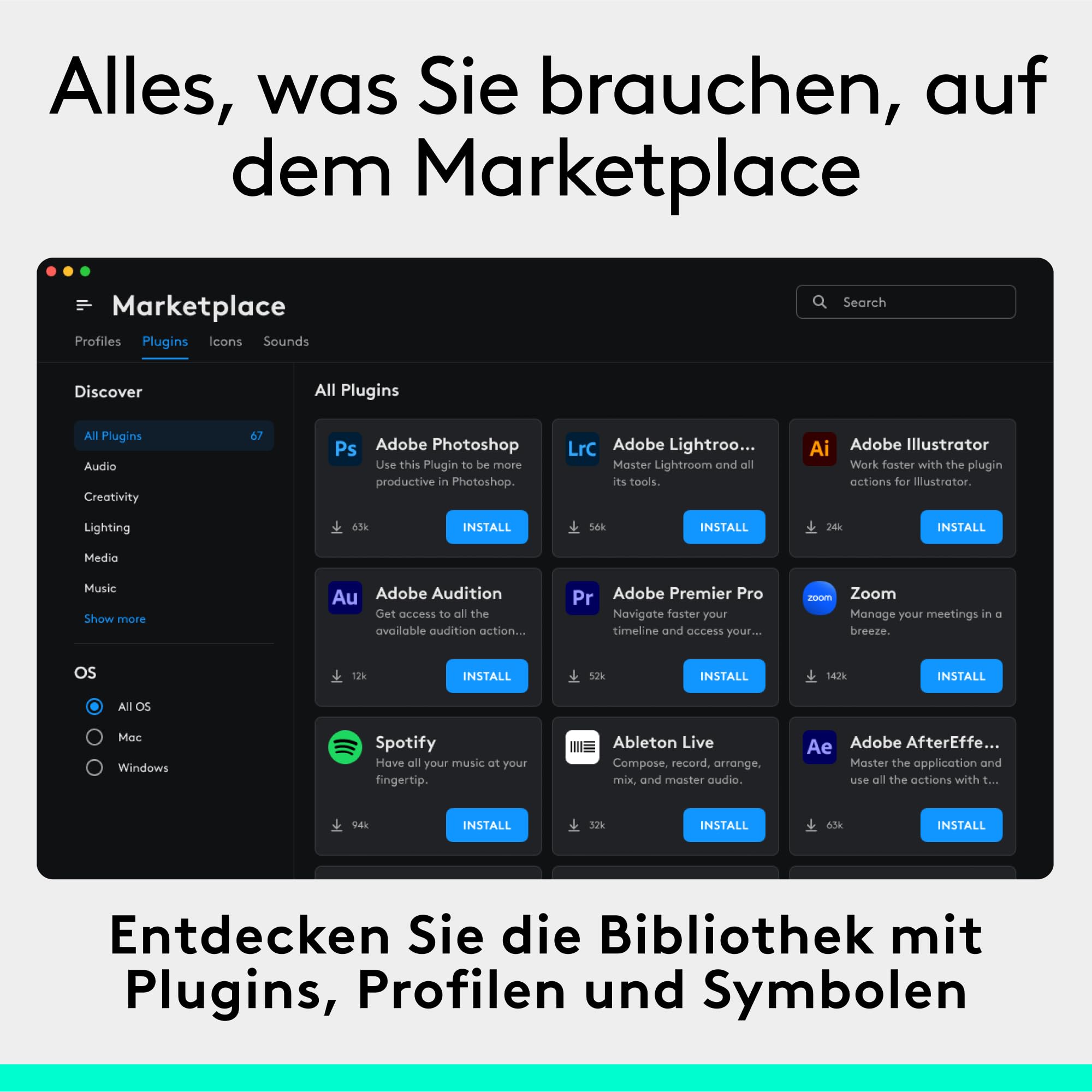 Logitech MX Creative Console, Programmierbares Tastenfeld | 9 anpassbare LCD-Tasten & Regler für Grafikdesign, Videobearbeitung, Fotografie, Adobe, Zoom, Spotify - Graphit