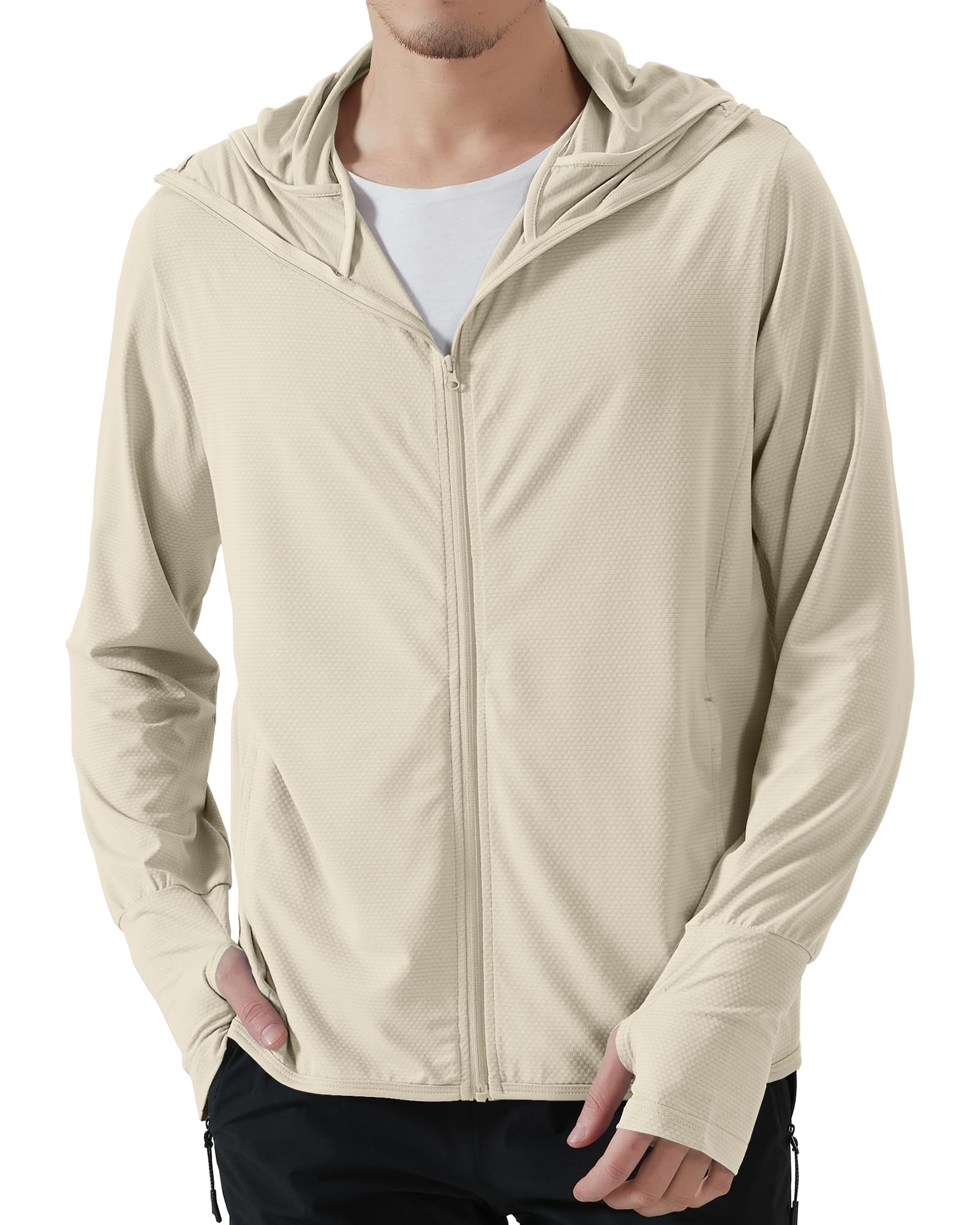 Men's UPF 50+ Sun Protection Outdoor Lightweight Full Zip Hoodie Jacket Long Sleeve Fishing Hiking Performance Shirt-image-45