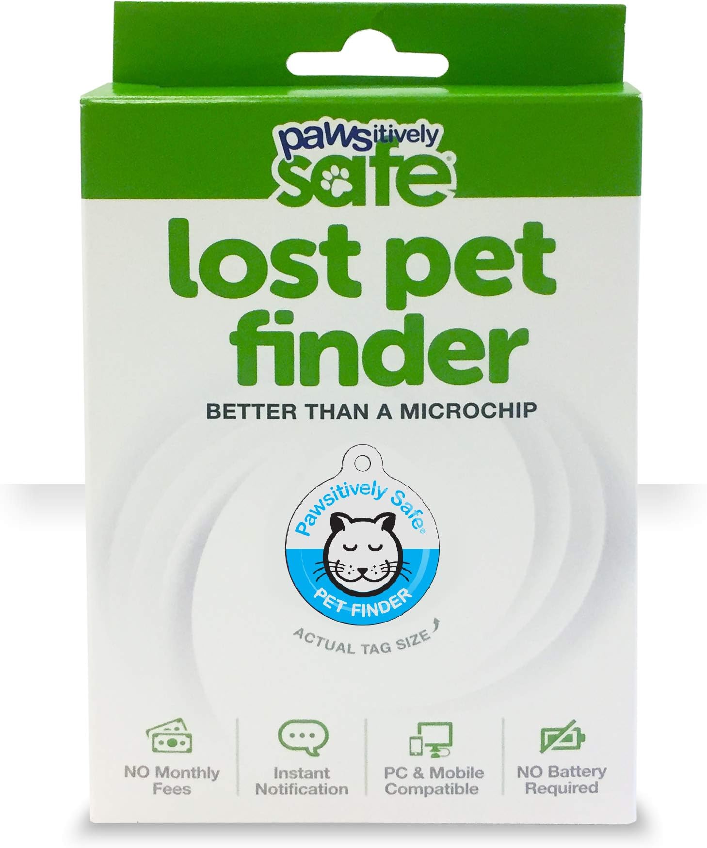 Pawsitively Safe Pet Finder Dog Tag and Cat Tag, Small, Cat Blue
