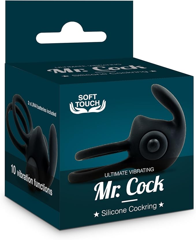 Mr. Cock Ultimate Cock Ring con vibración de silicona Soft Touch para potenz aumento