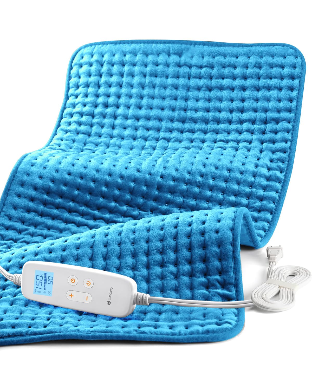 CooCoCo 17x33 Large Heating Pad Light Blue