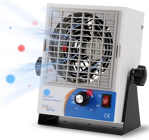 Hanchen Soplador de aire ionizante Nuevo tipo DC Ionizador antiestático Ionizador de descarga electroestática Ventilador estático Eliminación