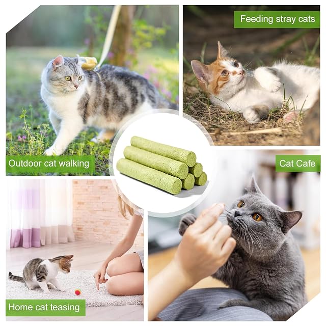 Foto 7 de 7 de GOEDCH Snack de hierba para gato: 180 g de palitos de hierba para gatos, aperitivos liofilizados