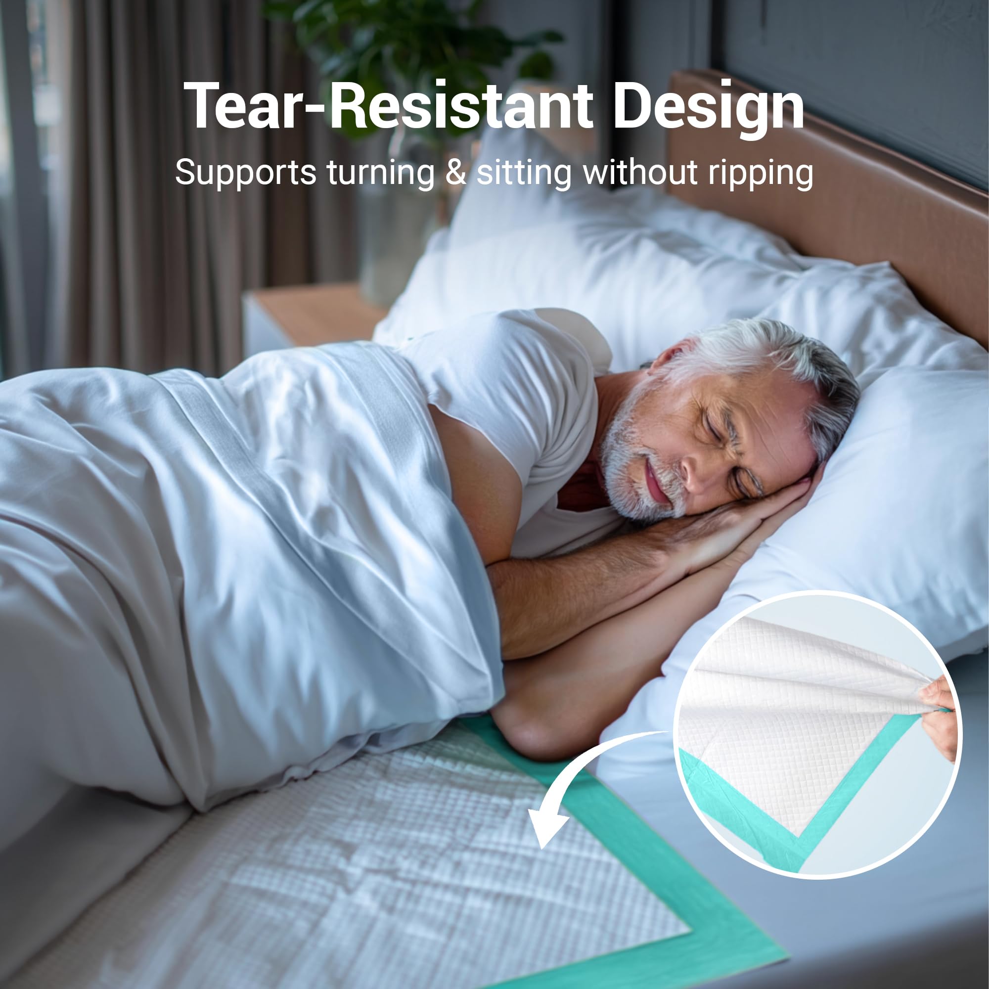 WenBags Paquete de 50 almohadillas de cama desechables de 36 x 36 pulgadas para incontinencia: extra grandes, absorbentes y resistentes, para adultos, niños, ancianos y cachorros, protección de