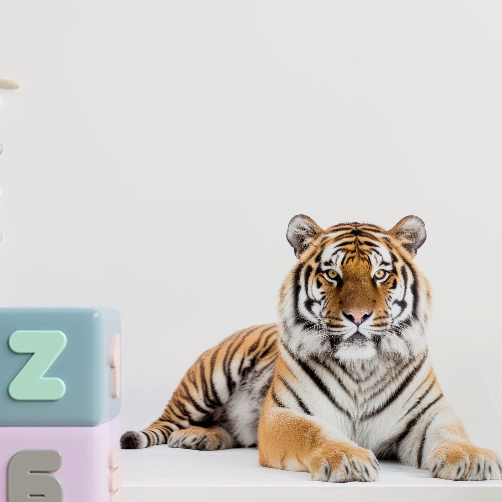 Lifelike Lion Tiger Animal Wall Stickers Removable Wall Decals Peel and Stick Wall Art Decorations Home Decor for Nursery Baby Bedroom Living Room Playing Room (Tiger2)