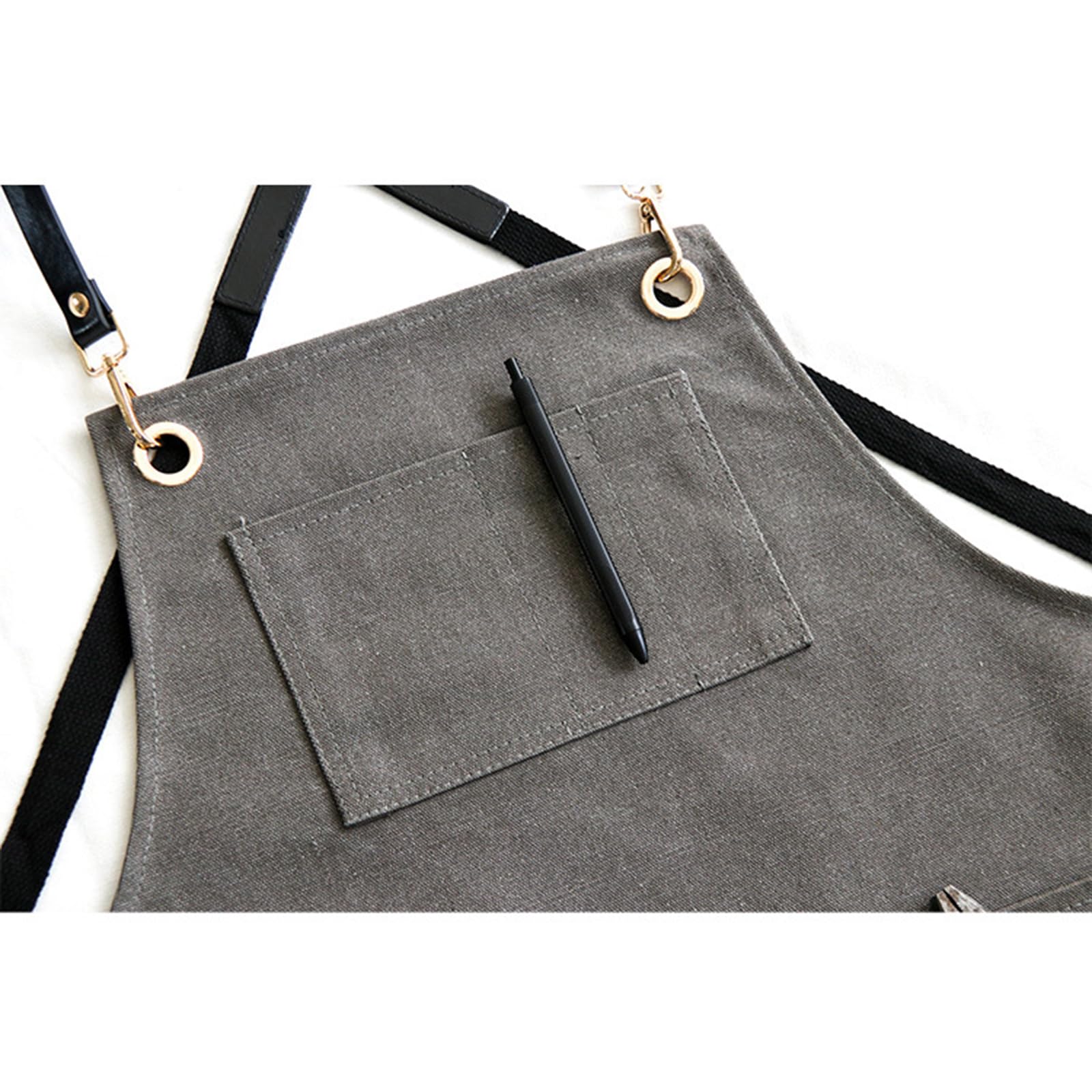 Delantal De Trabajo Delantales De Lona Delantal Cocina con Bolsillos para Hombres Y Mujeres, Cocinar Barbacoa Y Hornear Pintar Tareas Black,One Size