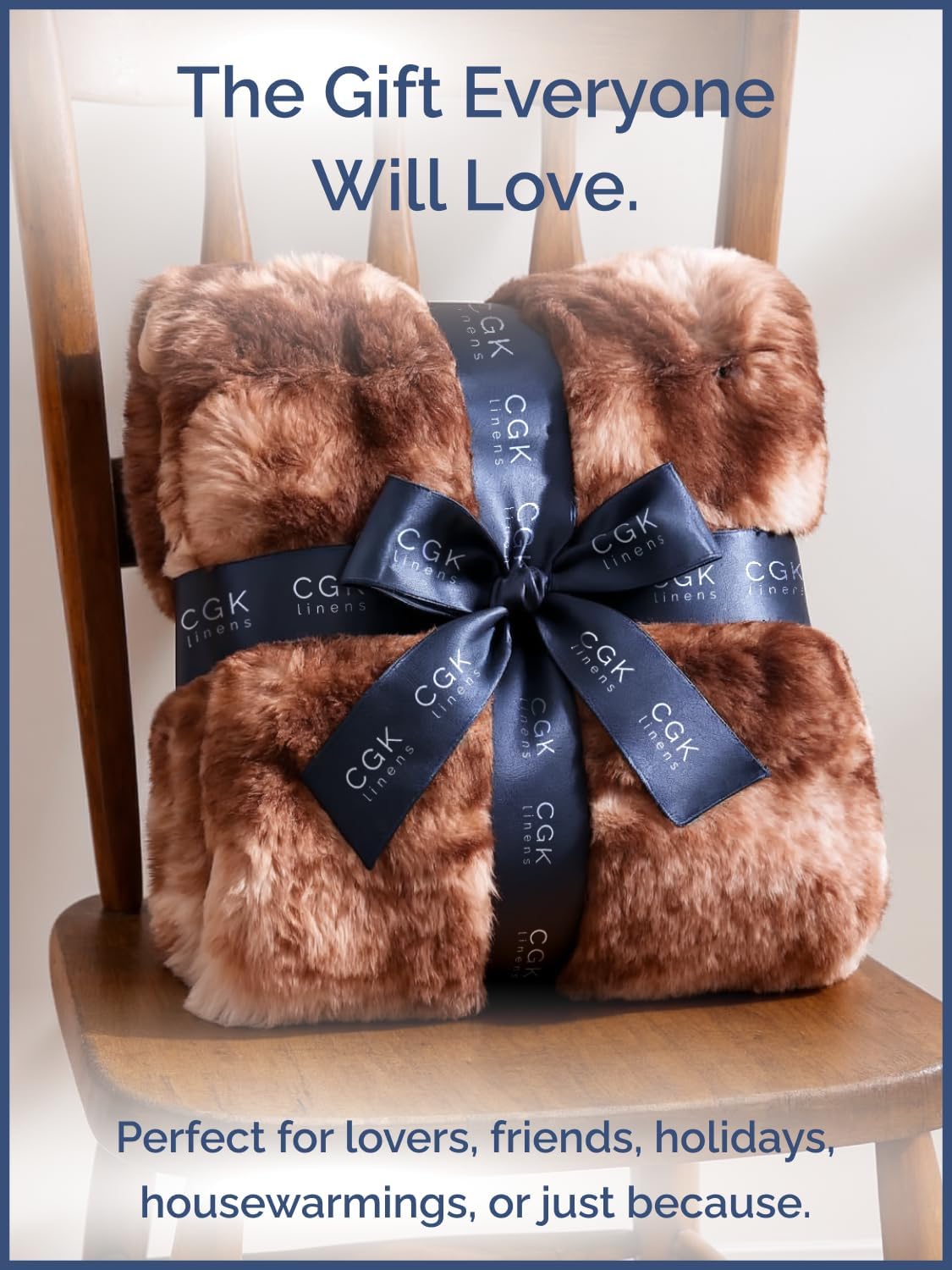 Fluffy Bubble Blanket Throw Size - Faux Fur Throw for Couch or Bed - Plush Soft Extra Thick Faux Fur Rabbit Blanket - Comfy, Warm & Breathable - Luxury Minky Tie Dye Bedding - 50" x 60", Marble Brown - Image 7