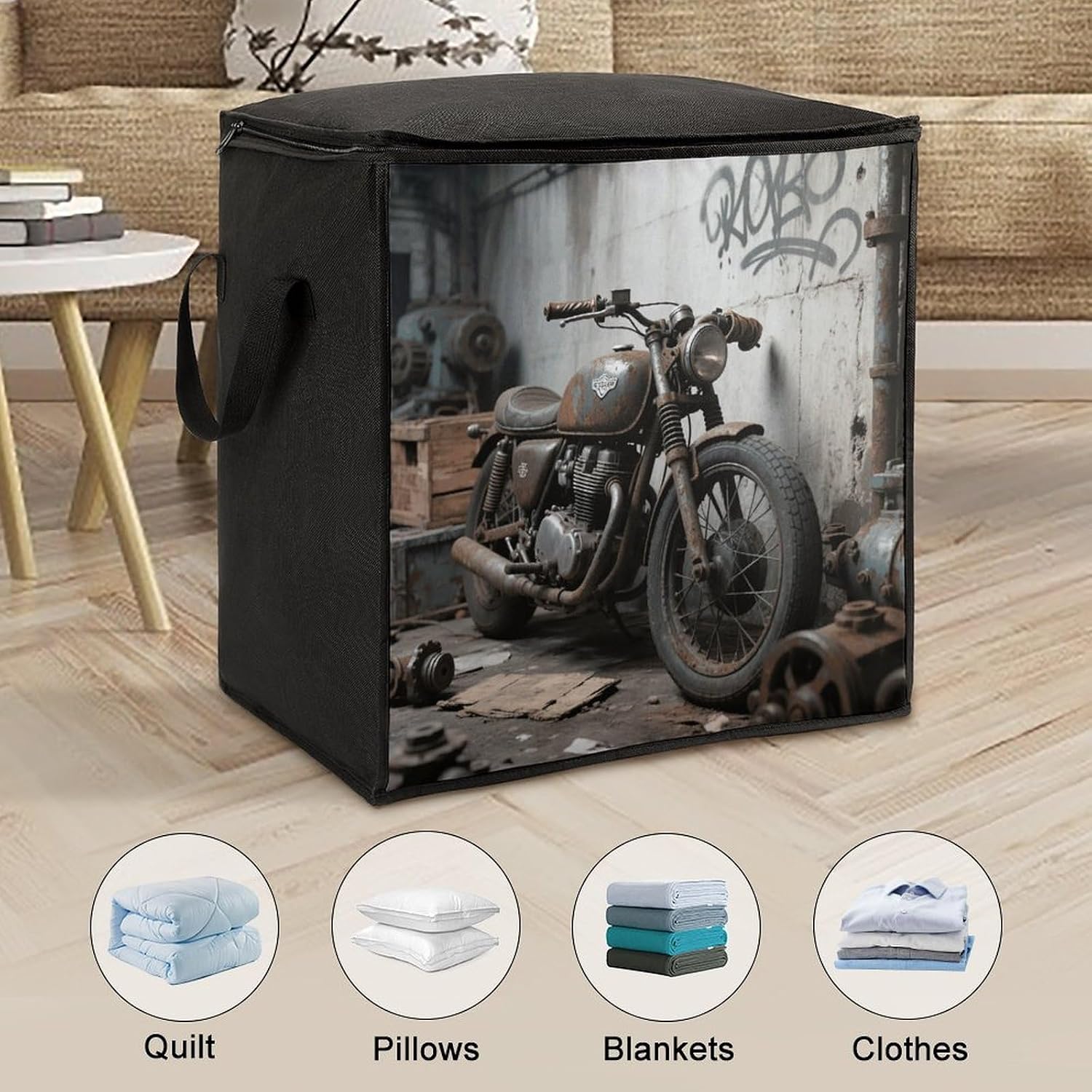 Comforter Storage Bag Large Capacity Zipper Clothes Storage Bag 70L image 3
