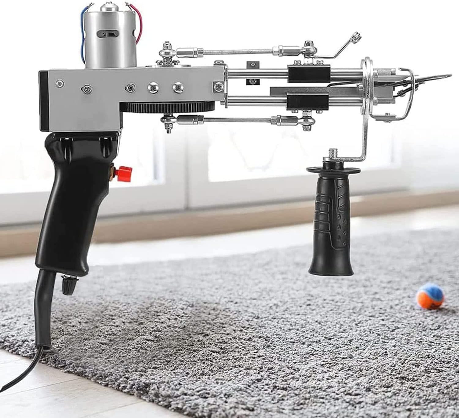 GeRRiT Hand-Held Electric Carpet Tufting Gun,2 in 1 Cut Pile and Loop Pile Rug Weaving Machine, DIY Efficient 5-45 Stitches/Sec Tufted Flocking Knitting Machine,Punch Tools Embroidery Machine
