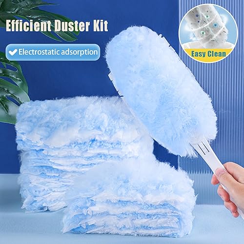 Miniatura 2 de Kit de repuestos 360 plumeros para plumeros Swiffer, multisuperficie con 4 microfibras con 1 mango. Kit de plumero eficiente para limpiar el hogar,
