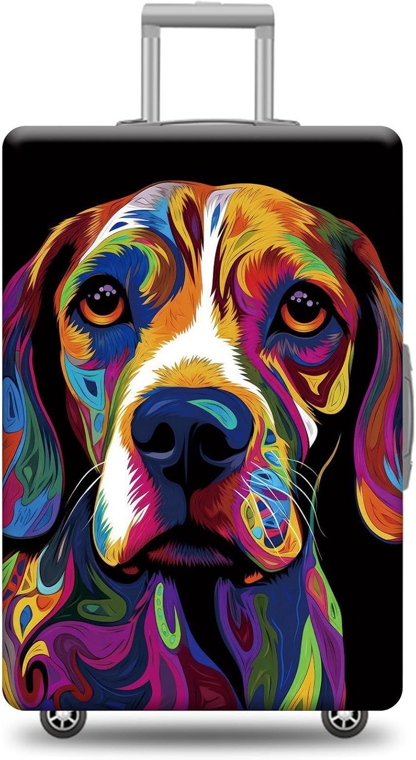 Personalized Dog Luggage Cover Beagle Dog Suitcase Cover Funny Animal Travel Luggage Covers Washable Elastic Suitcase Baggage Protector For Pet Lovers Style 1