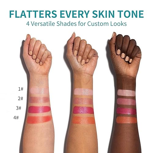 COLORCODE 4PCS Lip Tint Hydrating Lip Kit Set, Long Lasting Waterproof Lip Stain and Non-Sticky Tinted Lip Balm with Vitamin E, Natural Hydrating Lip Gloss Lipstick Set in 4 Shades for Women & Girls