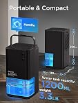 EasyAcc Dehumidifiers for Home Basements, 40oz Air Dehumidifier for Home(450sq ft) with Handle/7 LED Lights, Ultra Quiet & Auto Shut off Dehumidifiers for Bedroom Bathroom Closet RV 1200ml Black