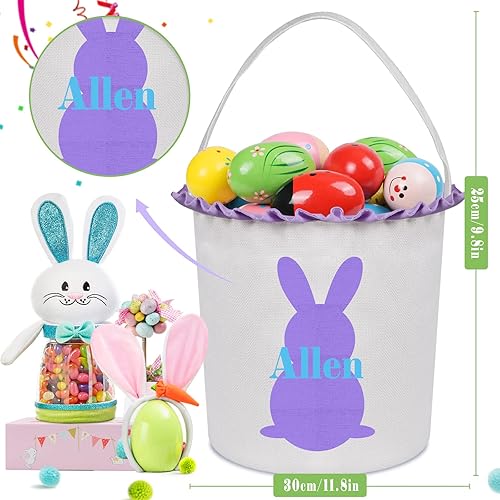 Miniatura 2 de Cesta de Pascua personalizada, cestas de Pascua rojas para niños y niñas, cesta de huevos de Pascua personalizada, cesta de Pascua de conejito de